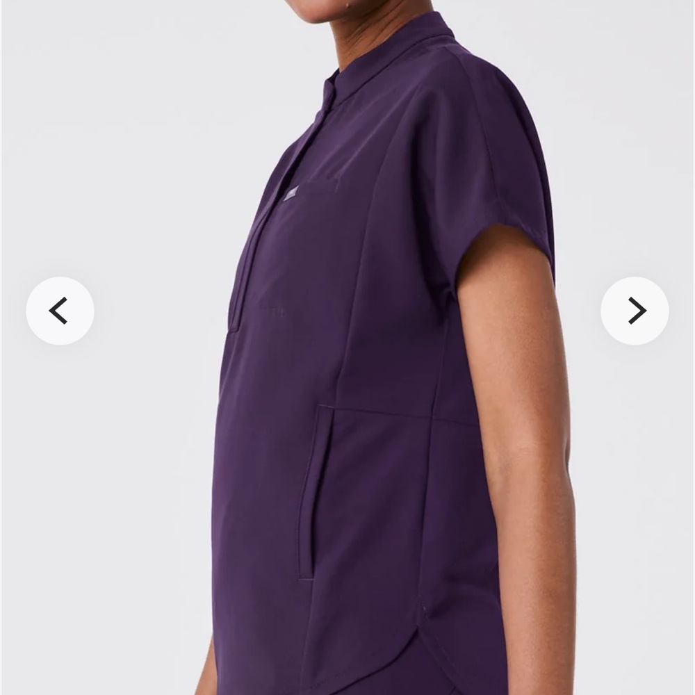 Figs Women's Dark Purple Button Down Shirt